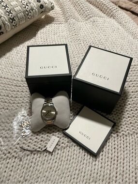 Macy's Two-Tone Metal Watch Bracelet in Silver and Gold Tones